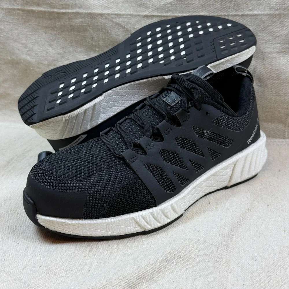 Rebok Work Shoe Fusion Flexweave Composite Toe Black Mens 11 Worn Once